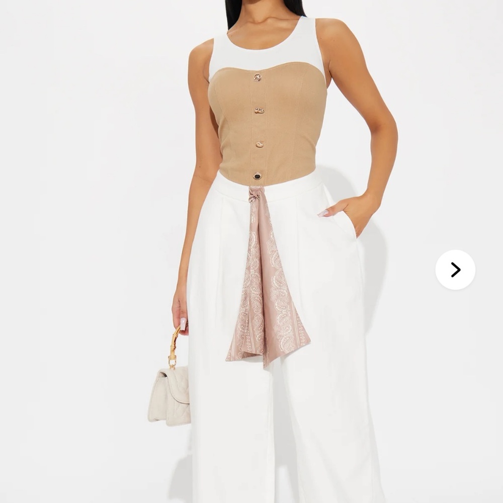 New Mindset Twill Jumpsuit - White/combo